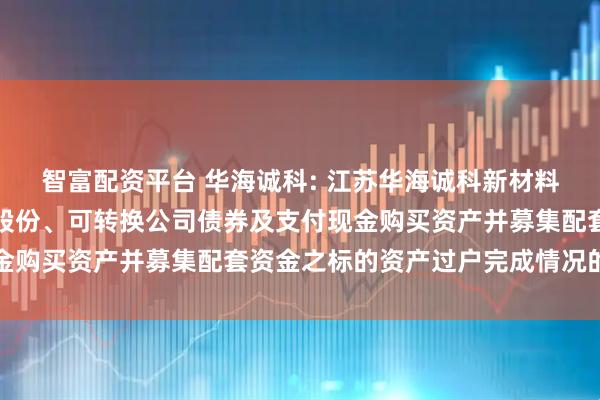 智富配资平台 华海诚科: 江苏华海诚科新材料股份有限公司关于发行股份、可转换公司债券及支付现金购买资产并募集配套资金之标的资产过户完成情况的公告