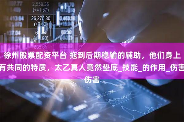 徐州股票配资平台 拖到后期稳输的辅助，他们身上有共同的特质，太乙真人竟然垫底_技能_的作用_伤害